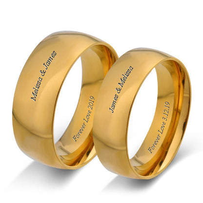 Customized Engraved Promise Anniversary Rings Set