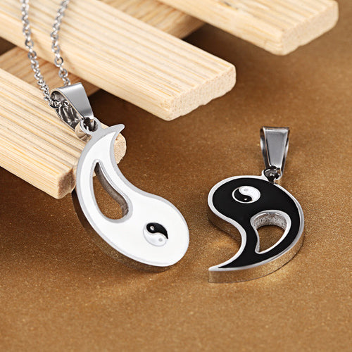 Matching His Hers Promise Engraved Necklaces Set