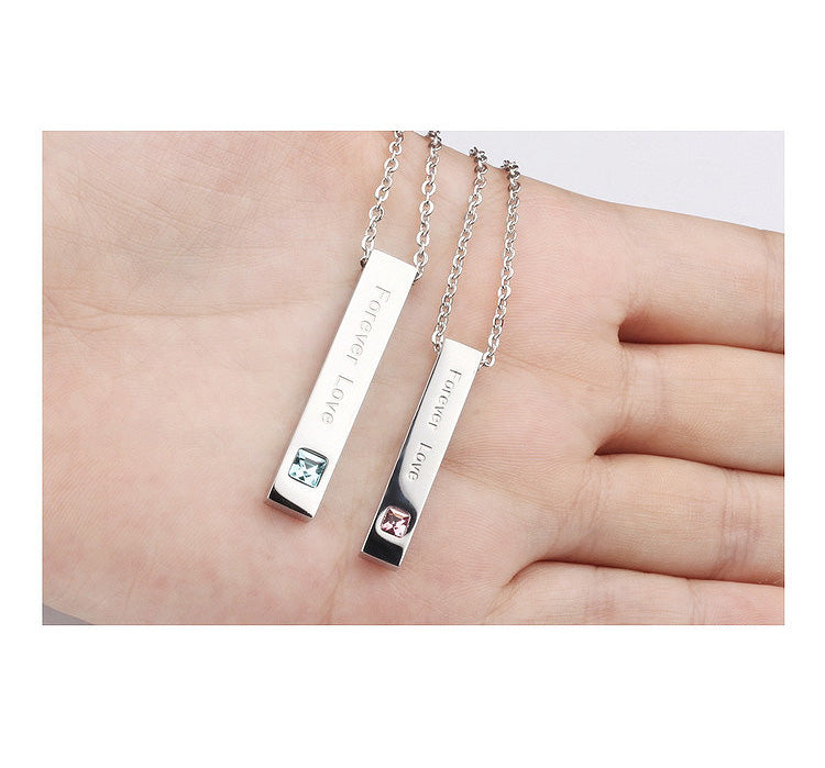 Forever Love Engraved Couple Necklaces Promise Gift