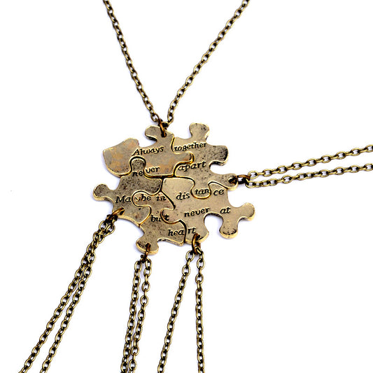 6 Piece Jigsaw Puzzle Friendship Necklaces Set