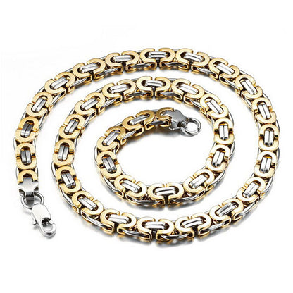 Thick Byzantine Flat Chain for Men Christmas Gift