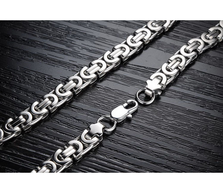 Thick Byzantine Flat Chain for Men Christmas Gift