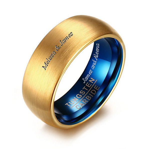 Engraved Tungsten Guys Promise Ring Christmas Gift 8mm