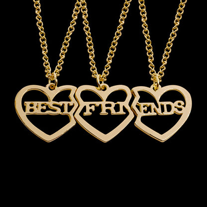 Bff Best Friends 3 Piece Necklaces Anniversary Gift