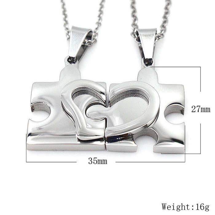 2 Pcs Puzzle Relationship Necklaces for Couples