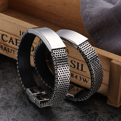 Engravable Matching Titanium Steel Bracelets for Couples