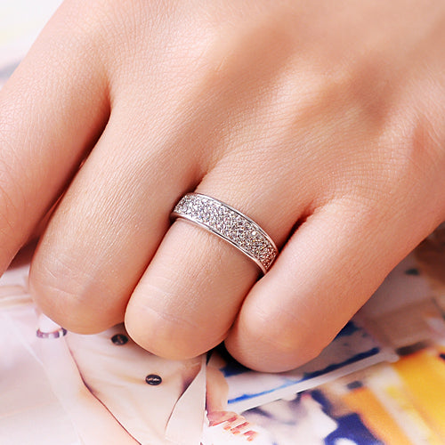 Engraved 0.1 Carat Diamond Eternity Wedding Ring for Her