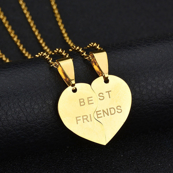 Engraved BFF Pendants Necklaces Birthday Gift Set
