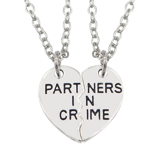 Partners in Crime Necklaces Gift for Girlfriend Boyfriend