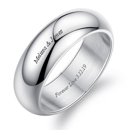 Name Engraved Promise Ring for Him Christmas Gift 7mm
