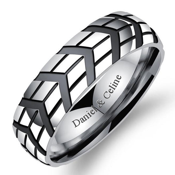 Custom Engraved Mens Promise Ring Stainless Steel