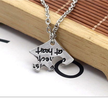3 Piece Sisters Matching Necklaces Valentines Gift