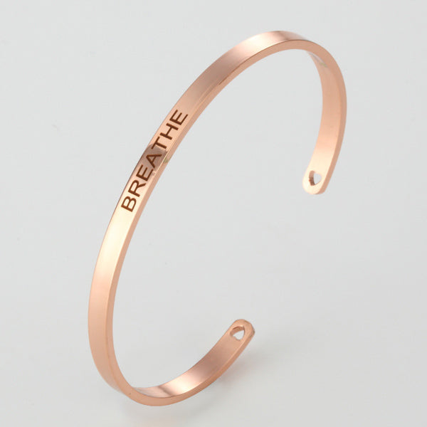 Engraved Inspirational Women Cuff Bracelet Gift