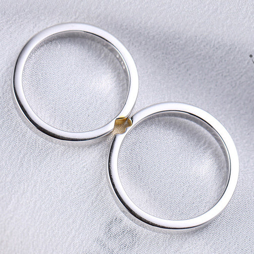 Matching Half Hearts Couples Promise Adjustable Rings Set