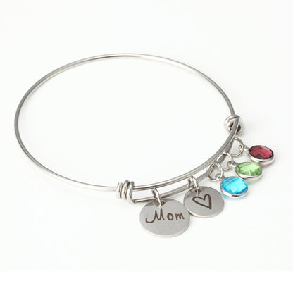 Birthstone Charm Bracelet Birthday Gift for Mom