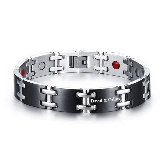 Mens Custom Magnetic Bracelet Stainless Steel