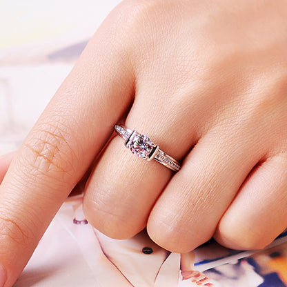 0.8 Carat Diamond Wedding Ring for Her Platinum Plated