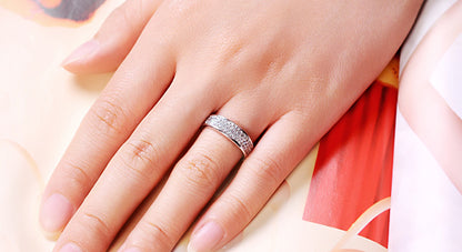 Engraved 0.1 Carat Diamond Eternity Wedding Ring for Her