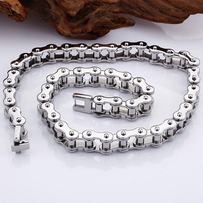 Bike Chain Necklace Jewelry Gift for Men 55cm