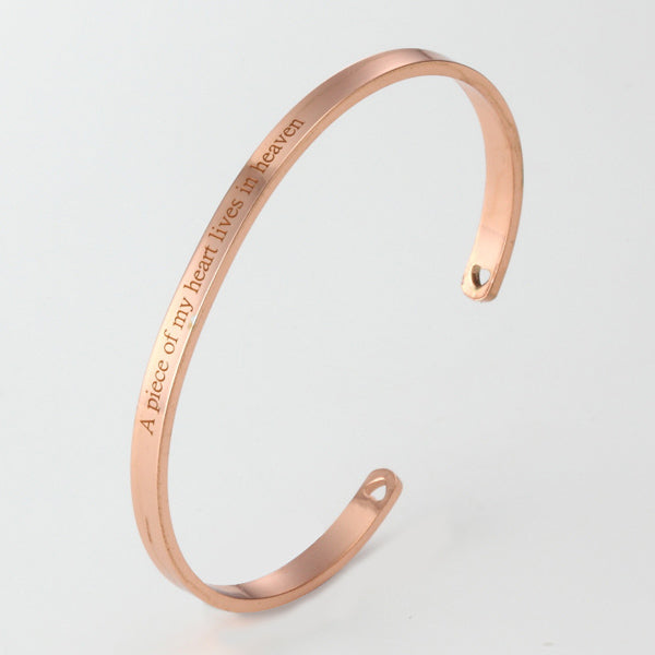 Memorial Cuff Bracelet Jewelry Gift for Women
