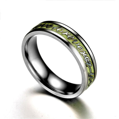 Custom Forever Love Glow in Dark Unisex Ring