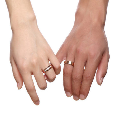Custom Name Matching Wedding Rings for Men and Women