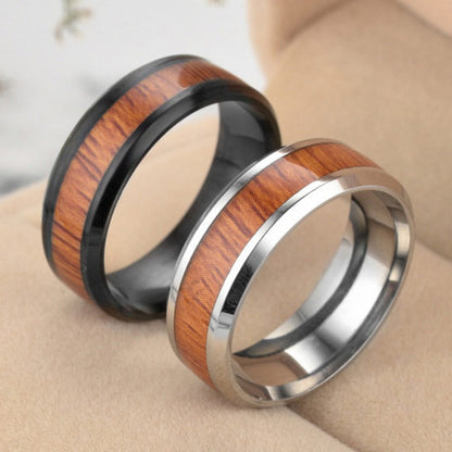Very Unique Wood Titanium Soulmate Rings with Engraving