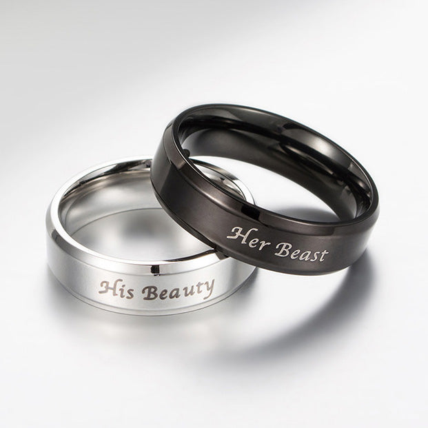 Matching Couple Rings Birthday Gift with Names