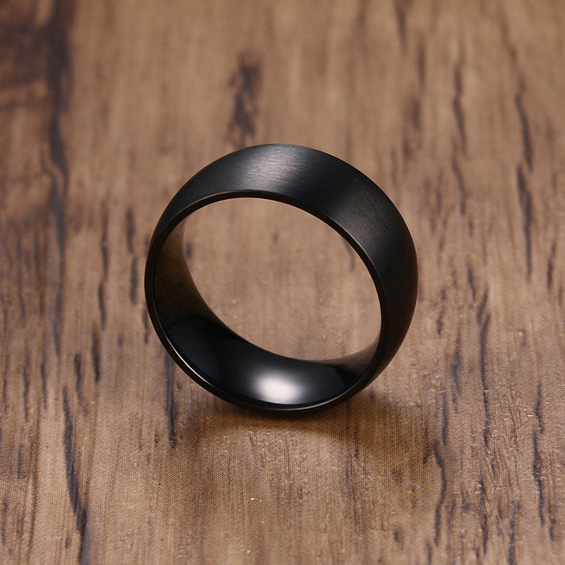 Custom Matte Ring for Men Black Titanium