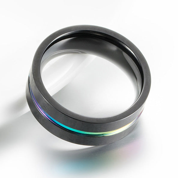 Custom Name Mens Wedding Ring 8mm Titanium