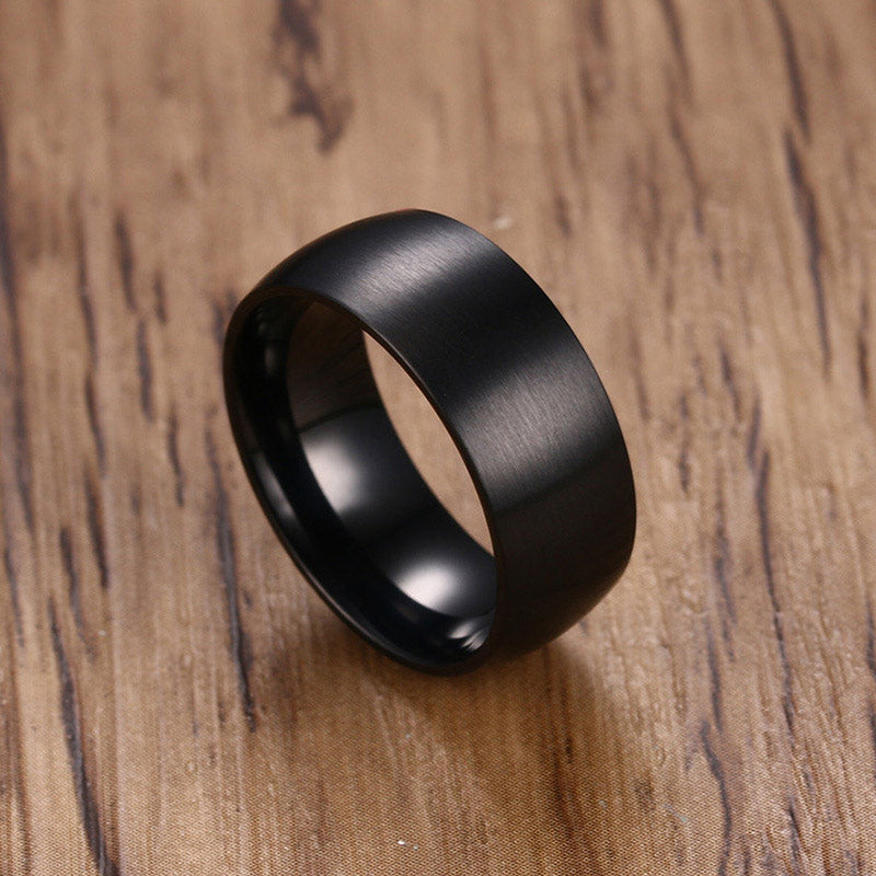 Custom Matte Ring for Men Black Titanium