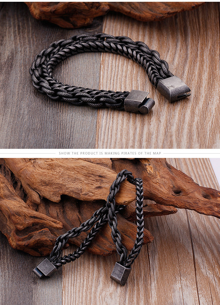 Custom Mens Double Chain Bracelet