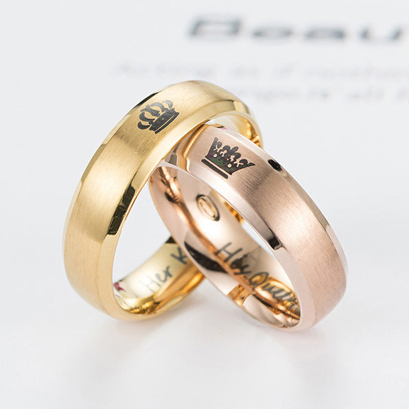 King and Queen Promise Rings Gift for Couples