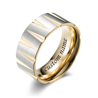 Engraved Brushed Promise Ring for Guys