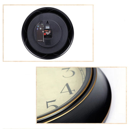 Vintage Silent Wall Clock – 12" Roman/Arabic (Non-Ticking)