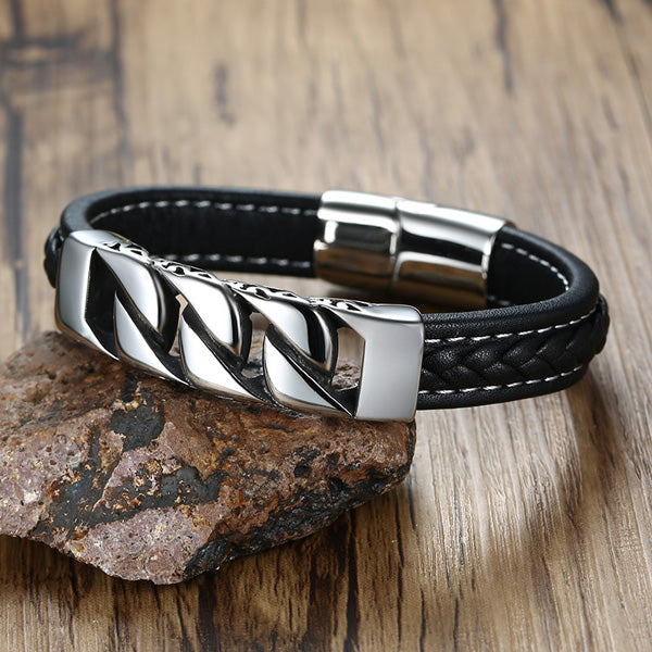 Personalized Leather Bracelet Valentines Gift for Him