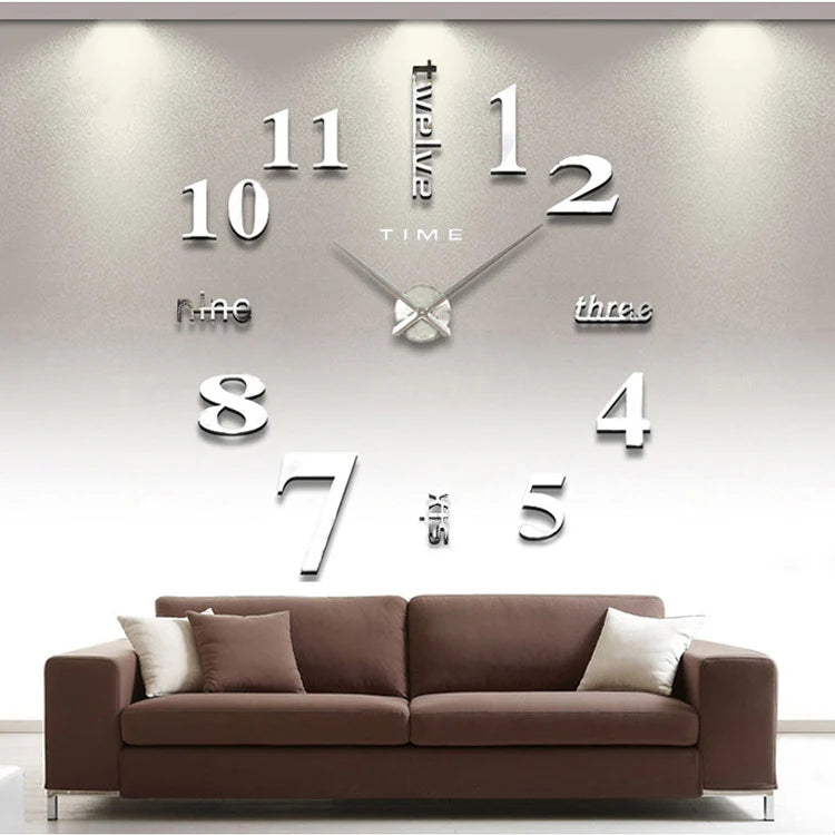 3D DIY Acrylic Sticker Wall Décor Clock – Customizable & Modern Design