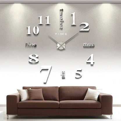 3D DIY Acrylic Sticker Wall Décor Clock – Customizable & Modern Design