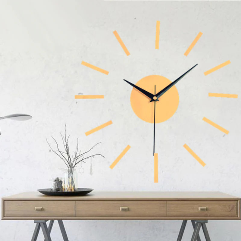 DIY Sticker Creative Silent Wall Clock – Modern & Customizable Design