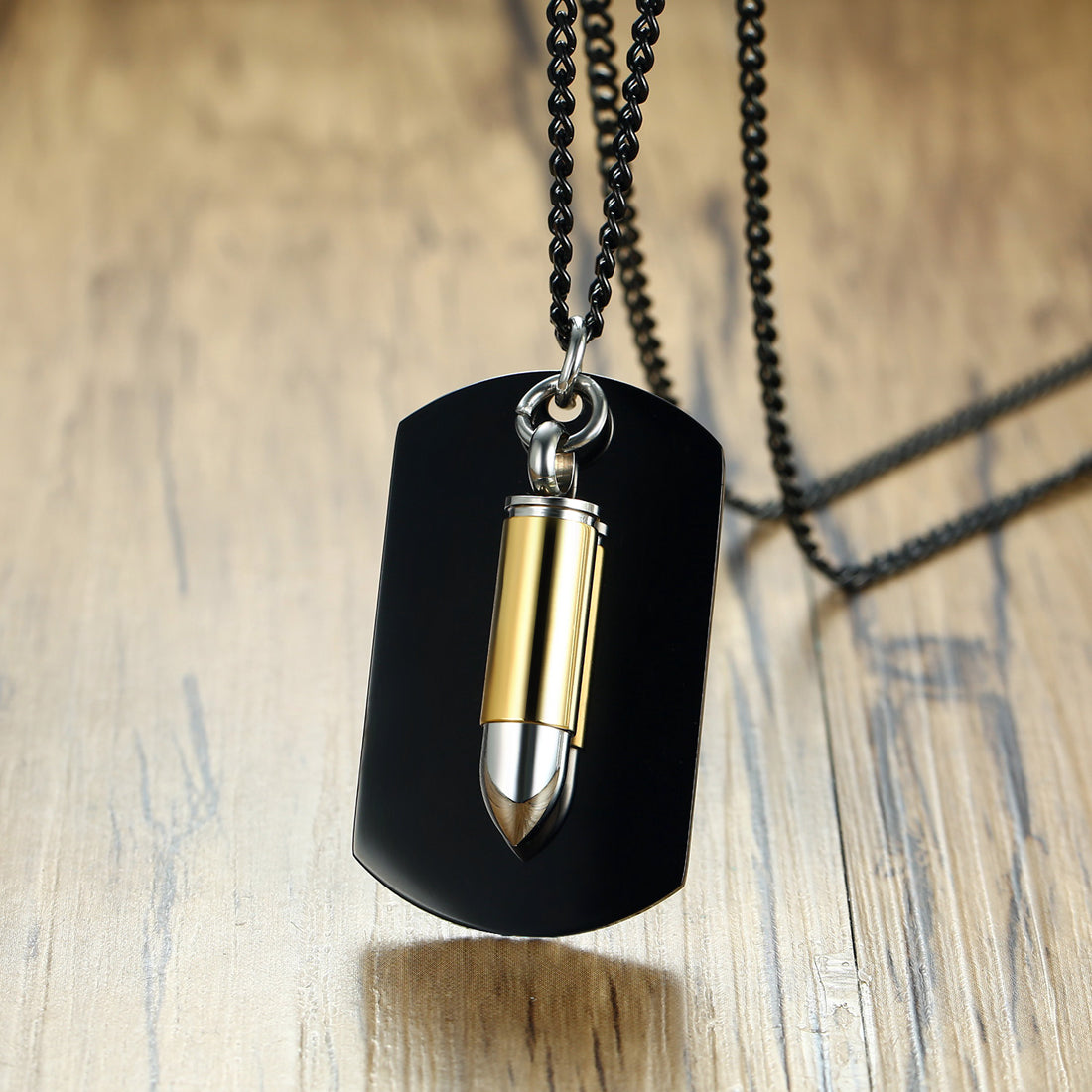 Nametag Urn Cremation Bullet Necklace for Men