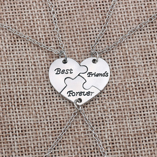 3 Best Friends Forever Puzzle Necklaces - Engraved Gift Set