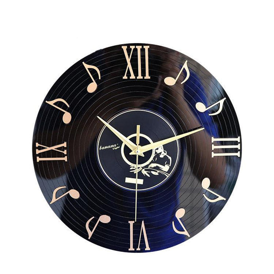 Roman Numeral Music-Note Silent Wall Clock — 12" Acrylic