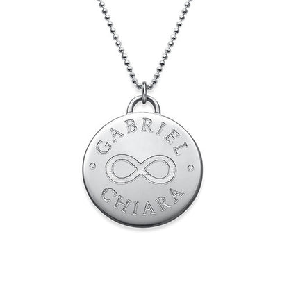 Infinity Pendant Necklace with Names