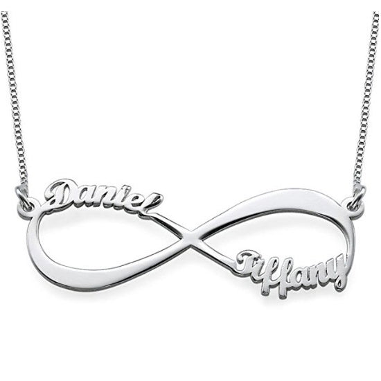 Infinity Couple Name Necklace K Gold Sterling Silver