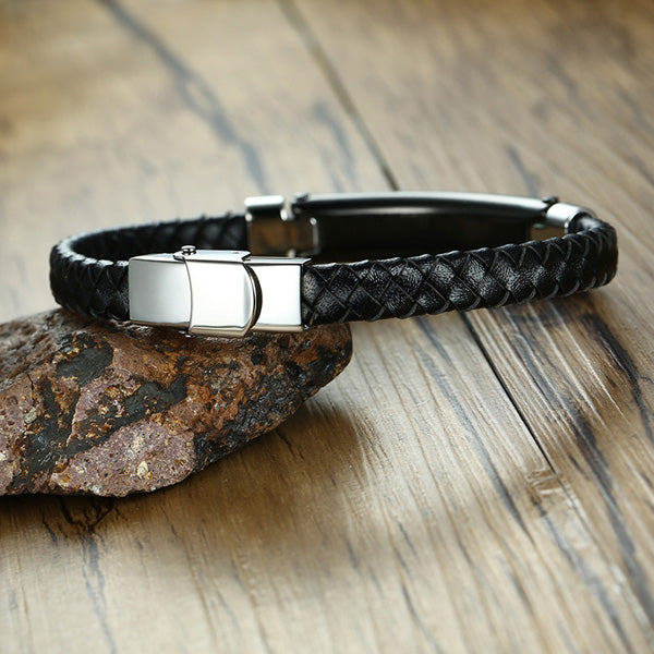 Personalized Leather Bracelet Gift for Him