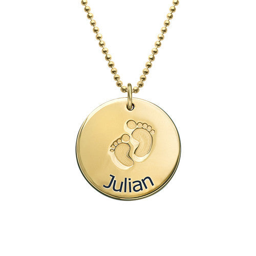 Baby Name Engraved Necklace Gift for Mother