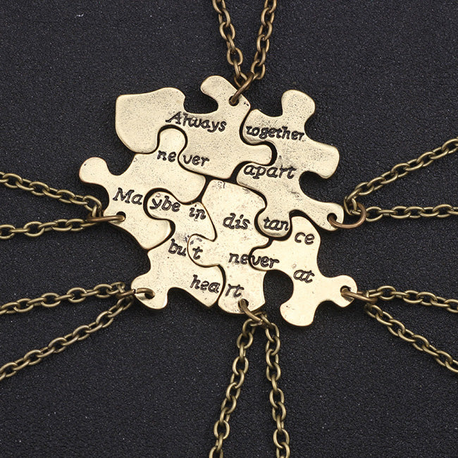 6 Piece Jigsaw Puzzle Friendship Necklaces Set