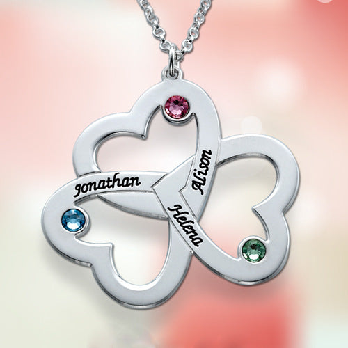 Three Hearts Forever One Necklace Gift for Mother