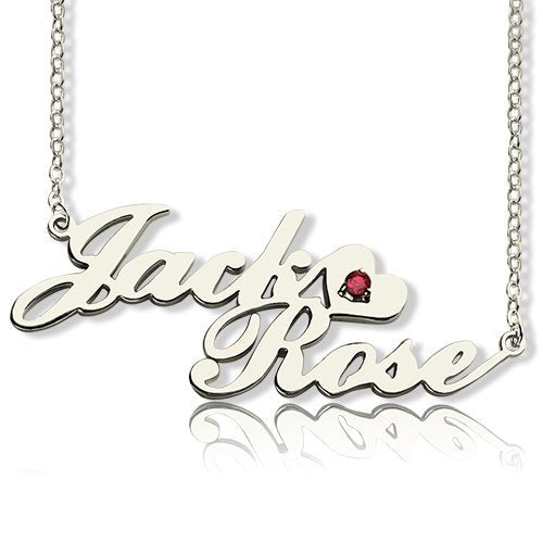 Customize Birthstone Necklace with Names