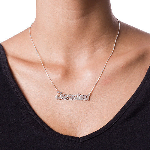 Classic Personalized Name Necklace Sterling Silver